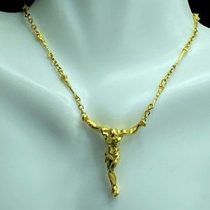 18K Salvador Dalí Cristo De San Juan De  la Cruz Ltd Ed Necklace 15.5gm 16"